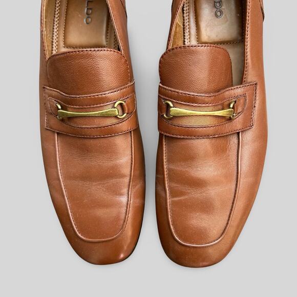 Aldo Murat Brown Leather Horsebit Loafers - Picture 2 of 8